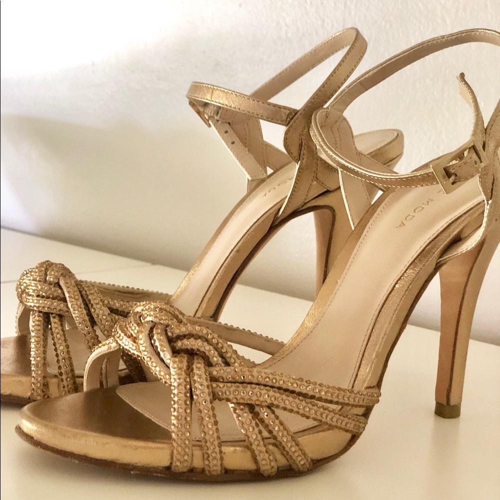 Delicate Gold Pelle Moda heels.  Worn once.